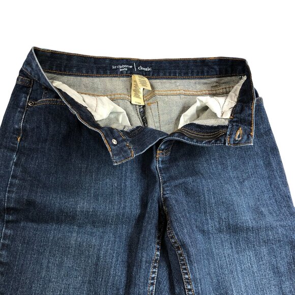 Liz Claiborne Jeans Classic Womens 12P Short Straight Leg Embroidery Medium Wash - Picture 12 of 16